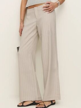 Reformation Vida Low Rise Pants in Ecru - 4